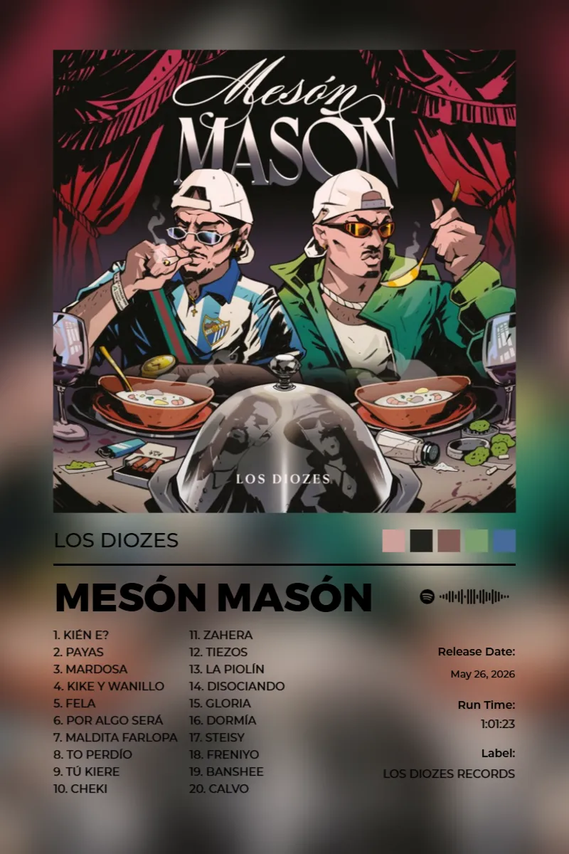 Album poster for MESÓN MASÓN by Los Diozes