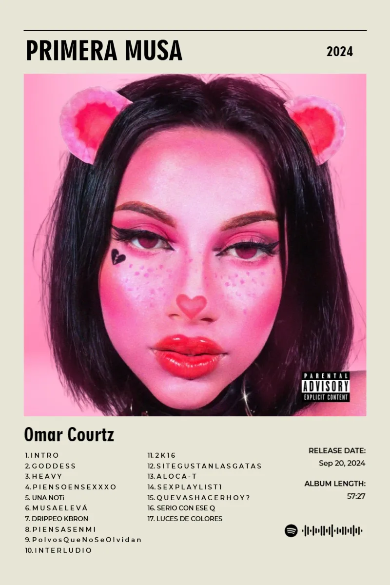 Album poster for PRIMERA MUSA by Omar Courtz