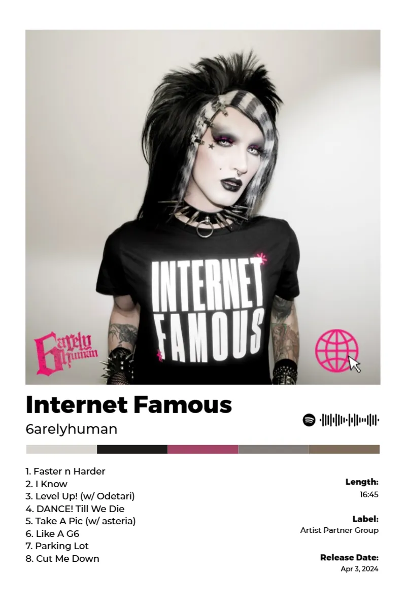 Album poster for Internet Famous by 6arelyhuman