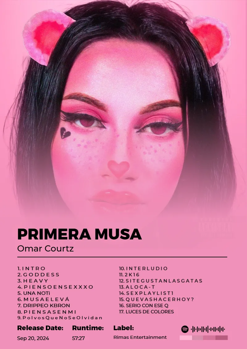 Album poster for PRIMERA MUSA by Omar Courtz