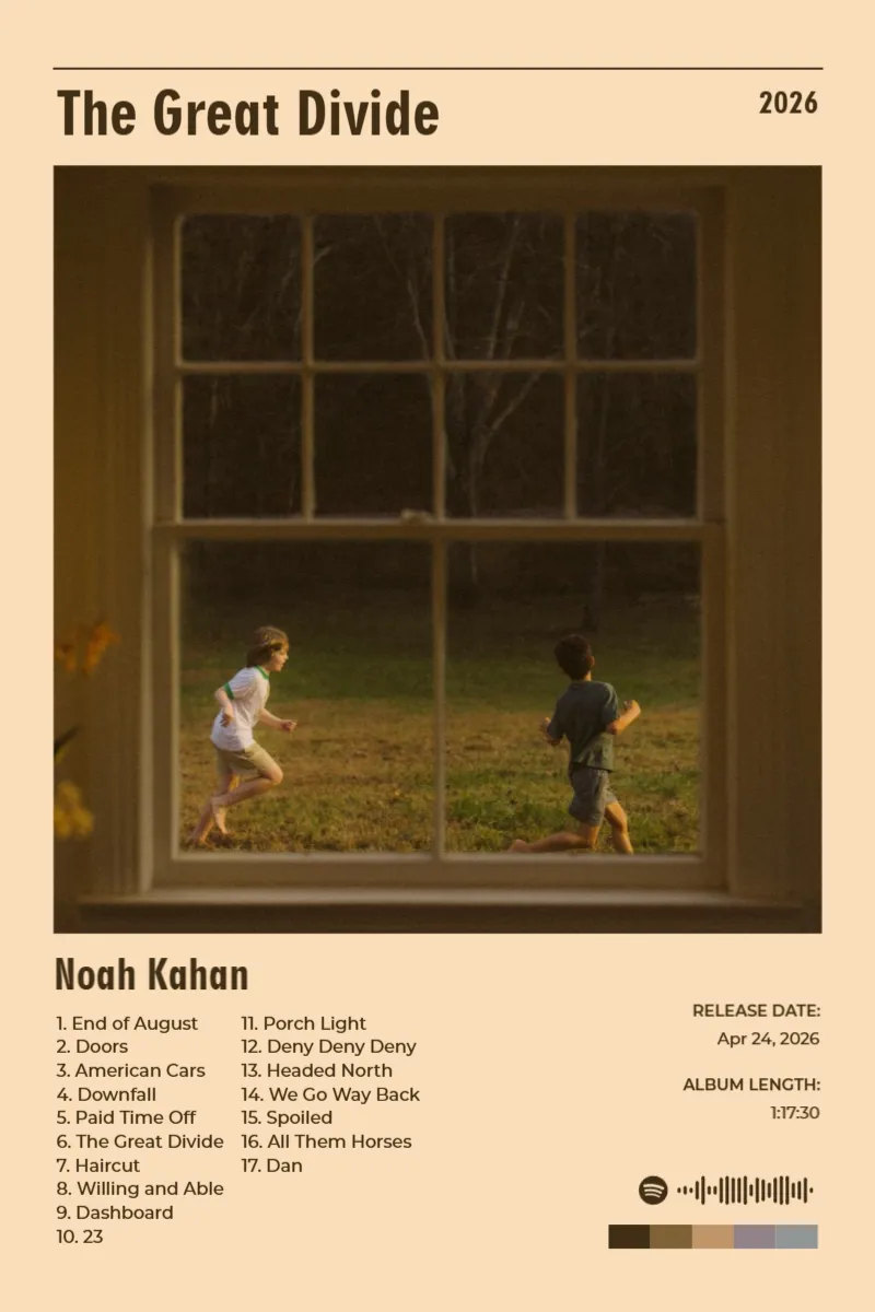 Album poster for The Great Divide by Noah Kahan
