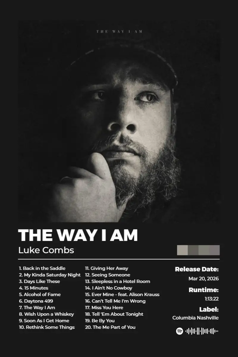 The Way I Am · The Way I Am · Luke Combs · 2:3 Album poster for The Way I Am by Luke Combs