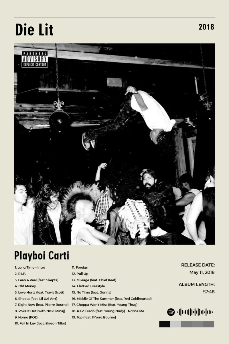 Die Lit · Die Lit · Playboi Carti · 2:3 Album poster for Die Lit by Playboi Carti