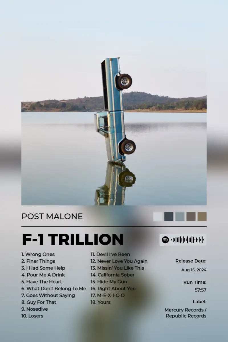 F-1 Trillion · F-1 Trillion · Post Malone · 2:3 Album poster for F-1 Trillion by Post Malone