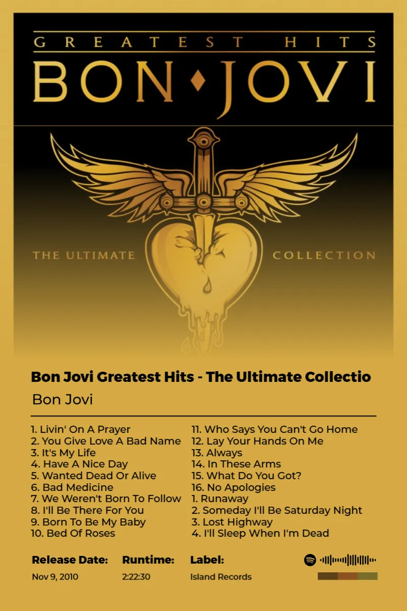 Bon Jovi Greatest Hits - The Ultimate Collection (Deluxe) · Bon Jovi Greatest Hits - The Ultimate Collection (Deluxe) · Bon Jovi · 2:3 Album poster for Bon Jovi Greatest Hits - The Ultimate Collection (Deluxe) by Bon Jovi
