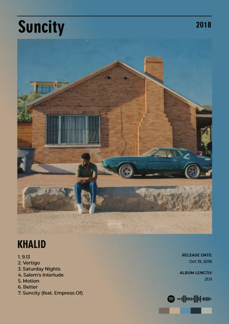 Album poster for Suncity by Khalid