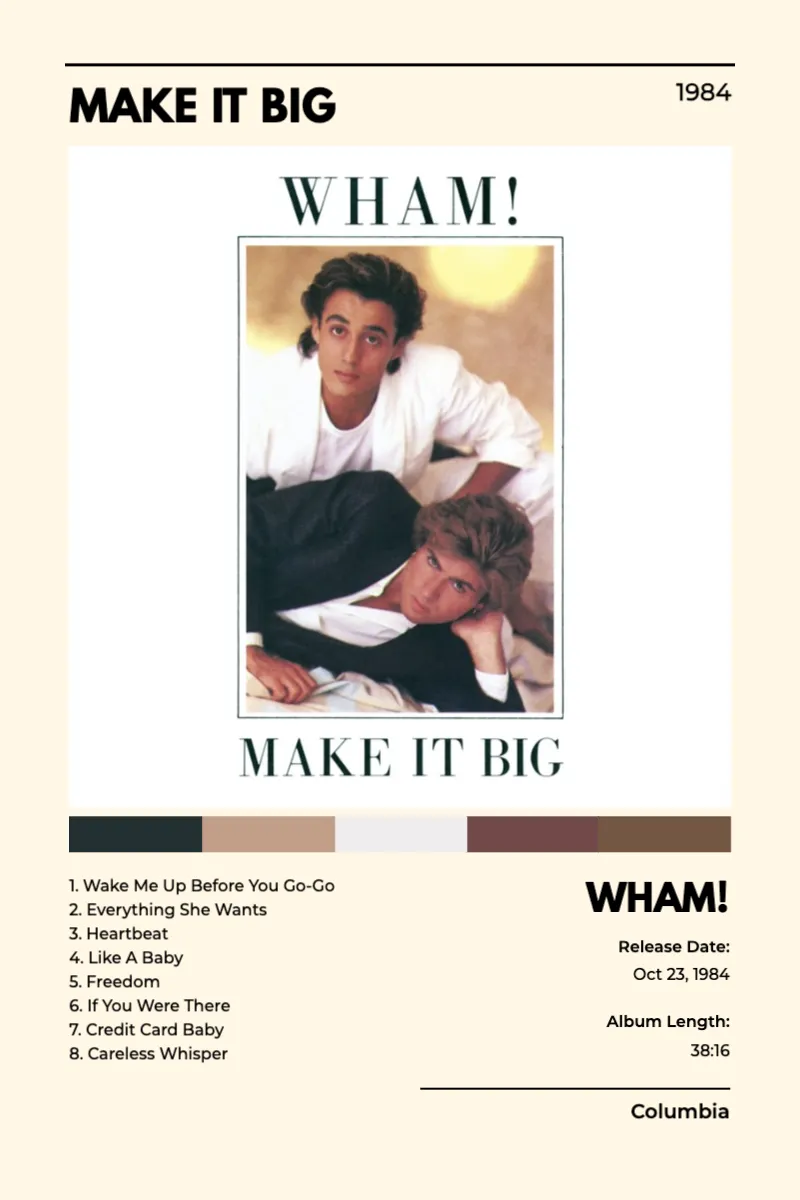 Album poster for Make It Big by Wham!