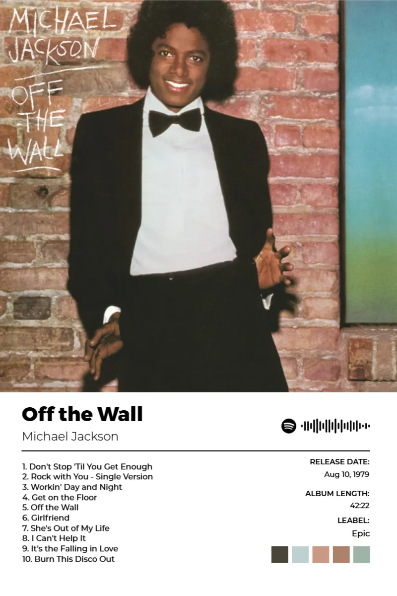 Off the Wall · Off the Wall · Michael Jackson · 2:3 Album poster for Off the Wall by Michael Jackson