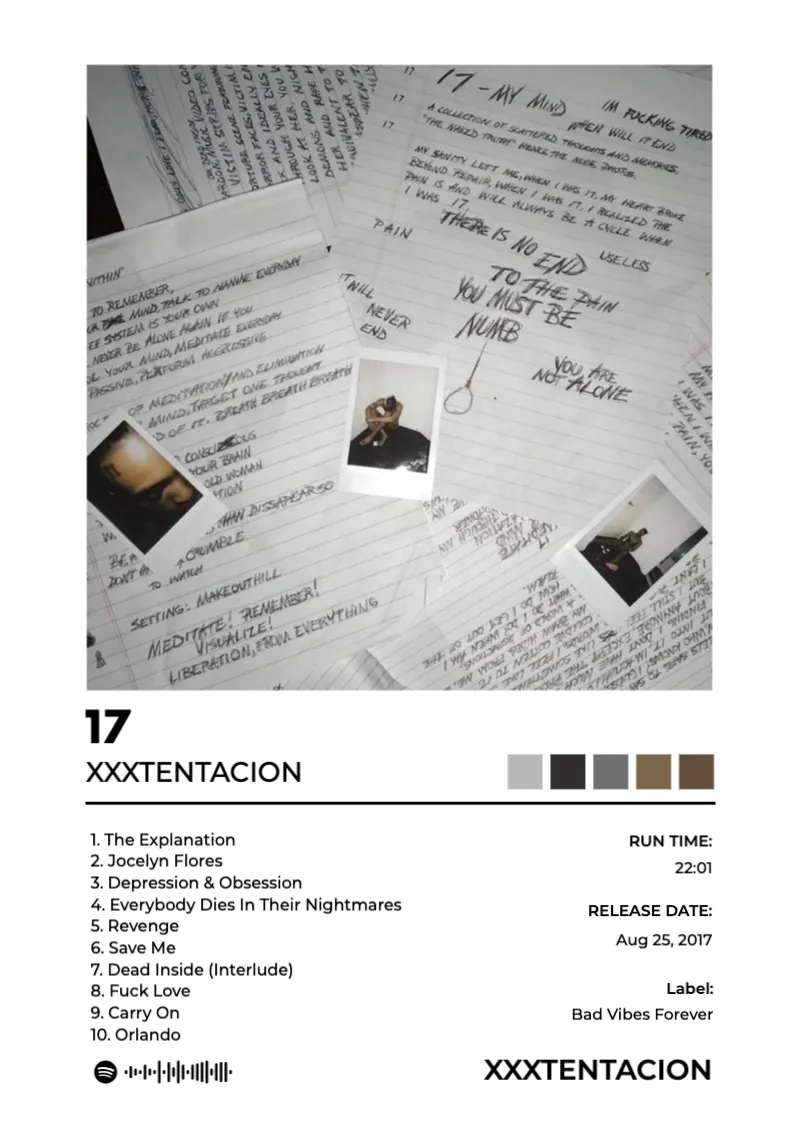Album poster for 17 by XXXTENTACION