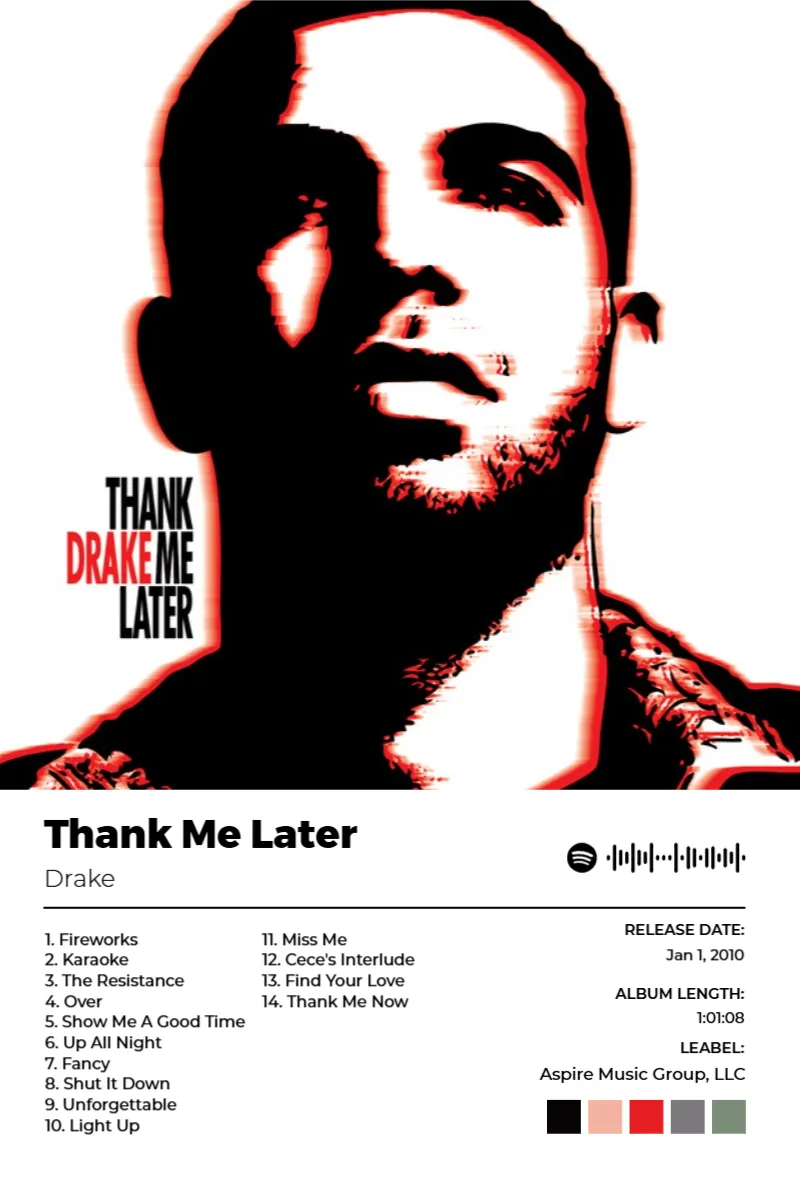 Thank Me Later · Thank Me Later · Drake · 2:3 Album poster for Thank Me Later by Drake