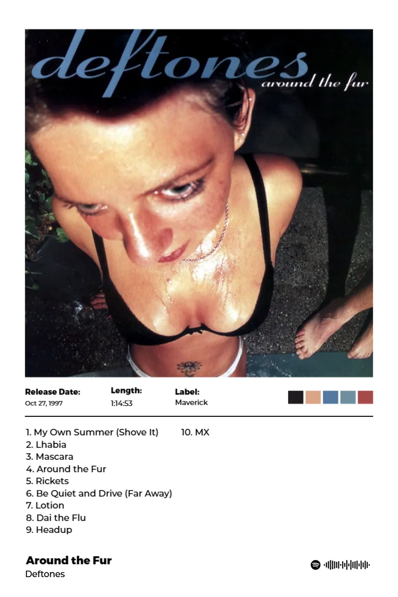 Around the Fur · Around the Fur · Deftones · 2:3 Album poster for Around the Fur by Deftones