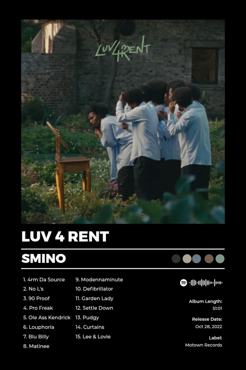 Album poster for Luv 4 Rent by Smino