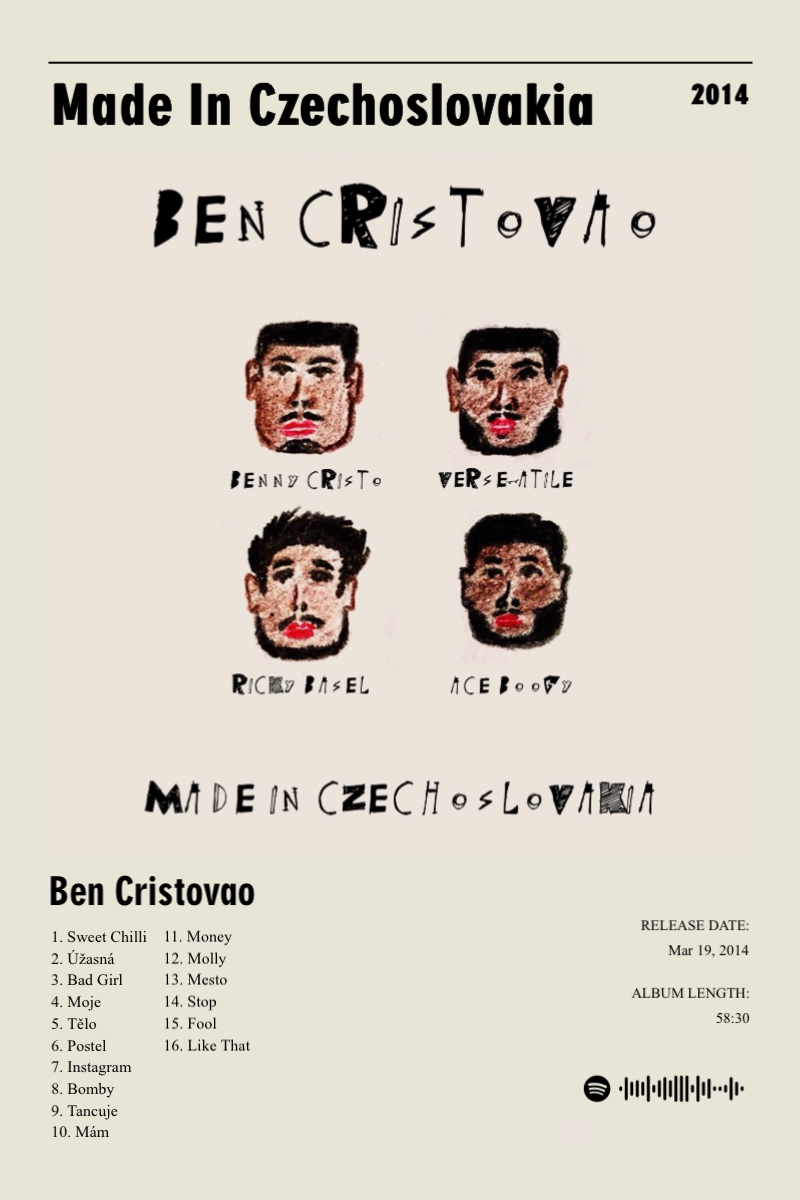 Album poster for Made In Czechoslovakia by Ben Cristovao
