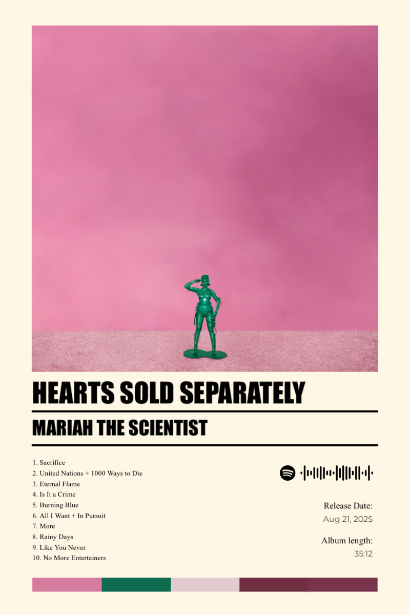 Album poster for HEARTS SOLD SEPARATELY by Mariah the Scientist