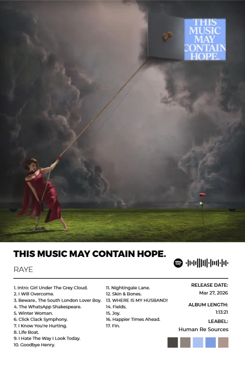 THIS MUSIC MAY CONTAIN HOPE. · THIS MUSIC MAY CONTAIN HOPE. · RAYE · 2:3 Album poster for THIS MUSIC MAY CONTAIN HOPE. by RAYE