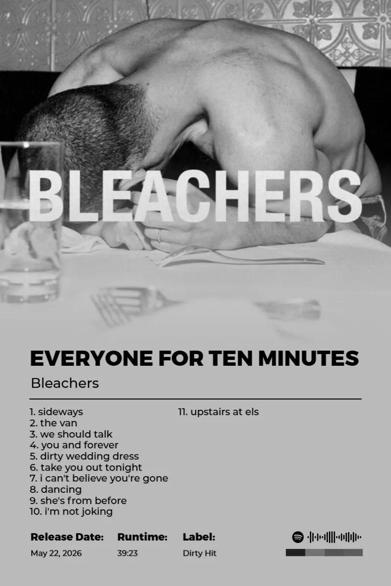 everyone for ten minutes · everyone for ten minutes · Bleachers · 2:3 Album poster for everyone for ten minutes by Bleachers