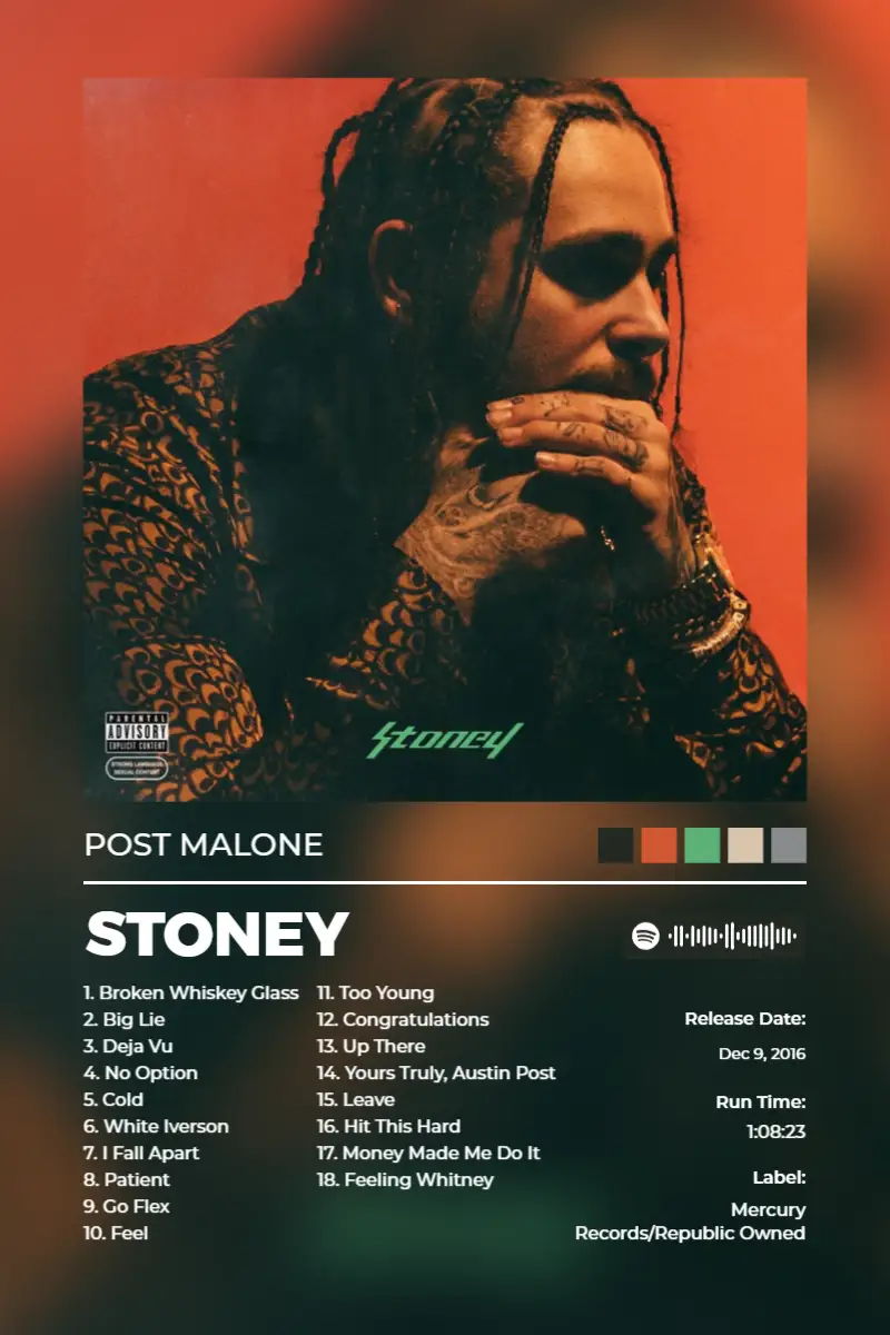 Stoney (Deluxe) · Stoney (Deluxe) · Post Malone · 2:3 Album poster for Stoney (Deluxe) by Post Malone