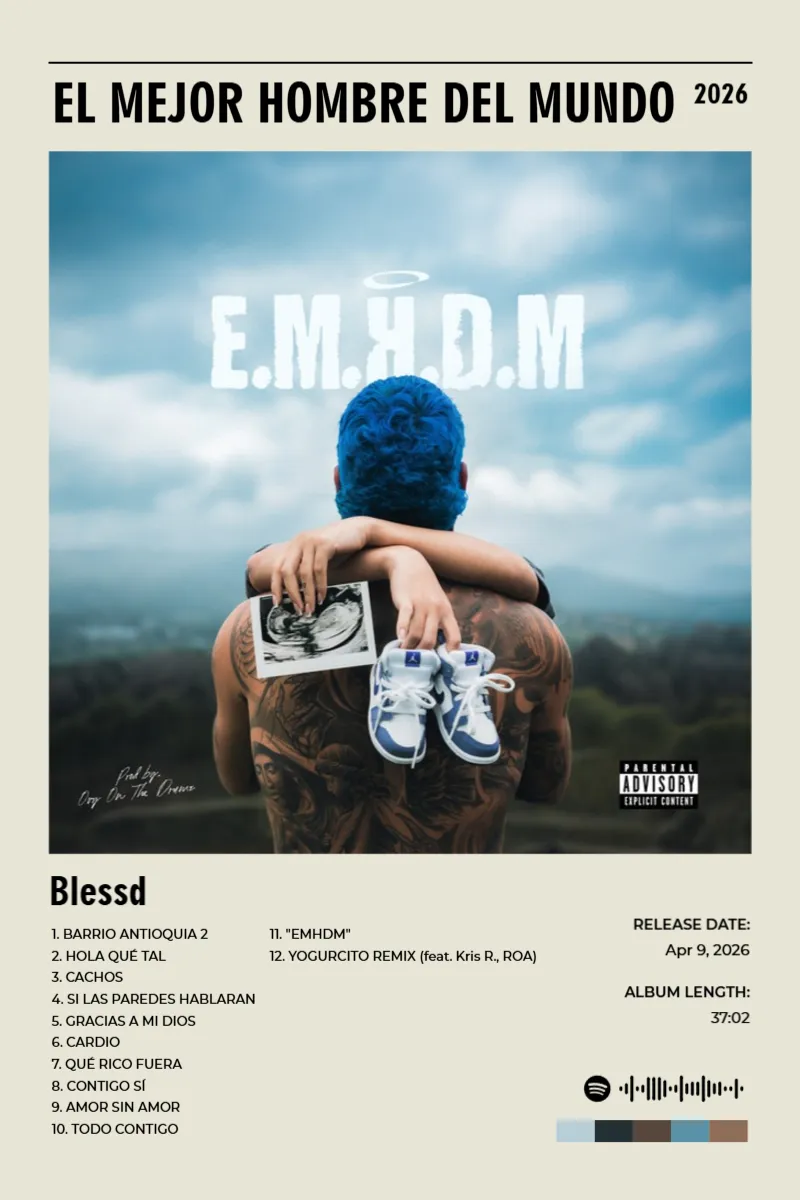 Album poster for EL MEJOR HOMBRE DEL MUNDO by Blessd