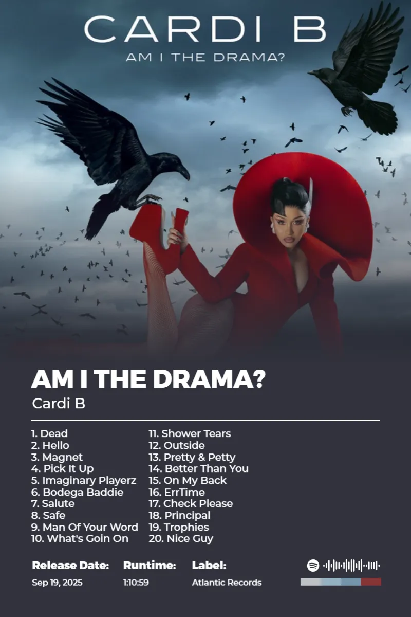 AM I THE DRAMA? · AM I THE DRAMA? · Cardi B · 2:3 Album poster for AM I THE DRAMA? by Cardi B