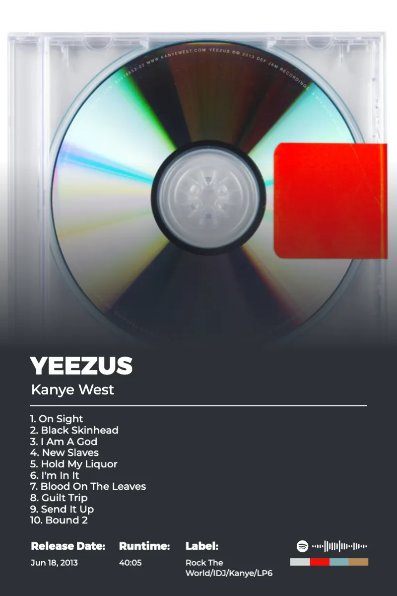 Album poster for Yeezus by Kanye West