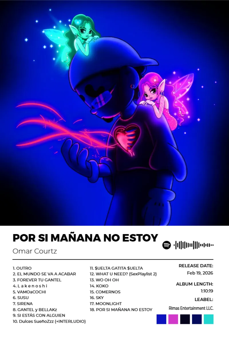 POR SI MAÑANA NO ESTOY · POR SI MAÑANA NO ESTOY · Omar Courtz · 2:3 Album poster for POR SI MAÑANA NO ESTOY by Omar Courtz