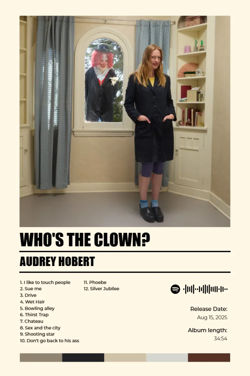 Album poster for Who's the Clown? by Audrey Hobert