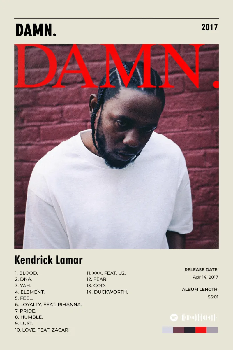 Album poster for DAMN. by Kendrick Lamar