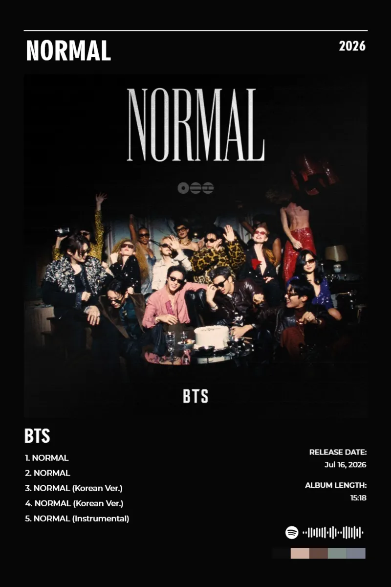 Album poster for NORMAL by BTS