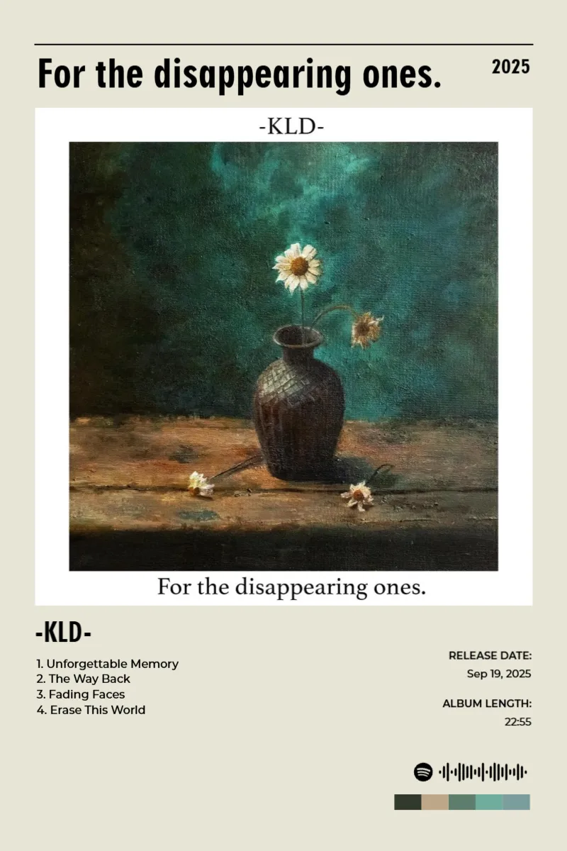 Album poster for For the disappearing ones. by -KLD-