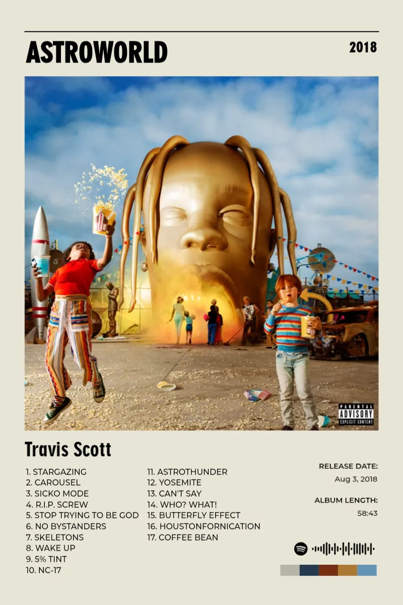 Album poster for ASTROWORLD by Travis Scott