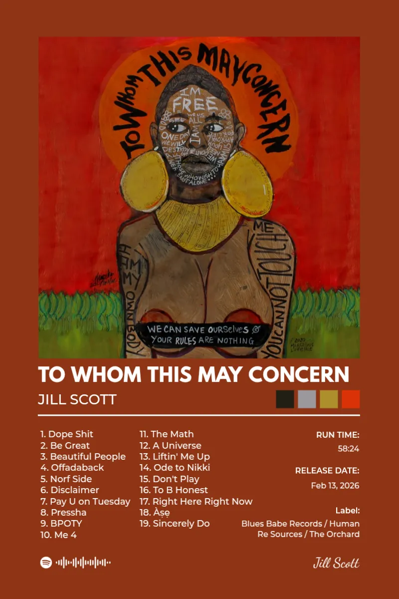 Album poster for To Whom This May Concern by Jill Scott