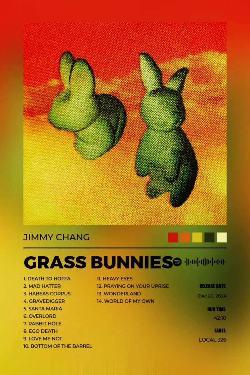 Album poster for GRASS BUNNIES by Jimmy Chang