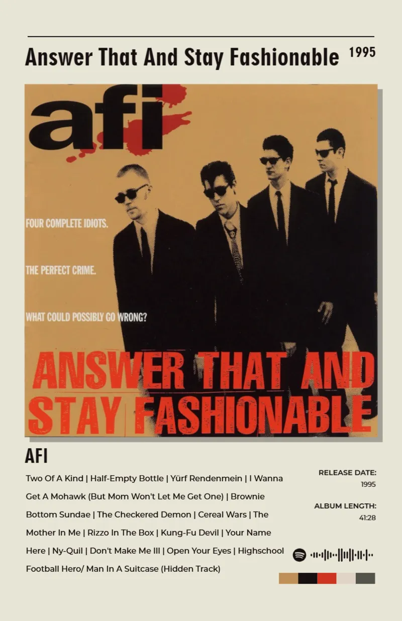Album poster for Answer That And Stay Fashionable by AFI