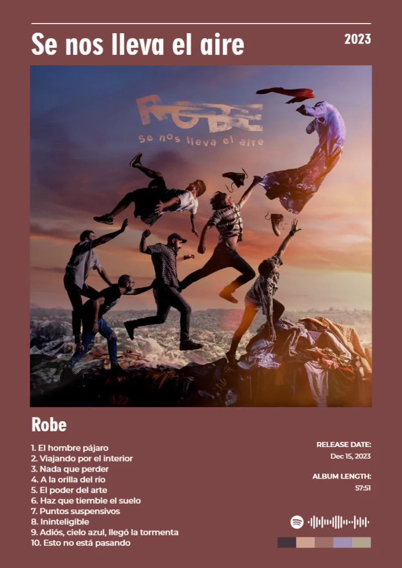 Album poster for Se nos lleva el aire by Robe
