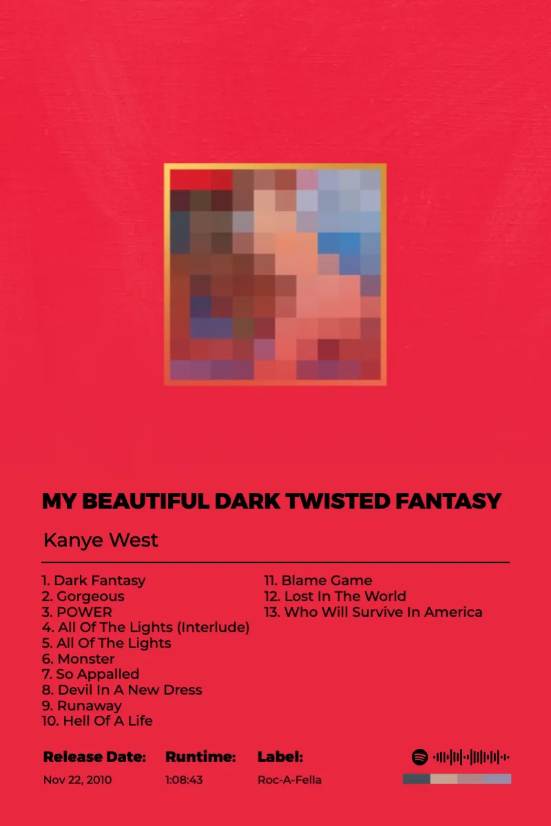 My Beautiful Dark Twisted Fantasy · My Beautiful Dark Twisted Fantasy · Kanye West · 2:3 Album poster for My Beautiful Dark Twisted Fantasy by Kanye West