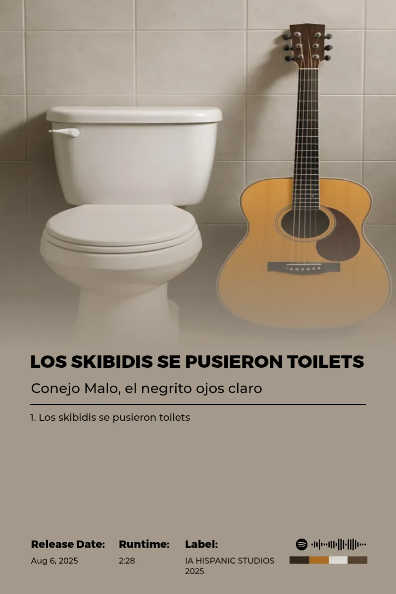 Album poster for Los skibidis se pusieron toilets by Conejo Malo, el negrito ojos claro
