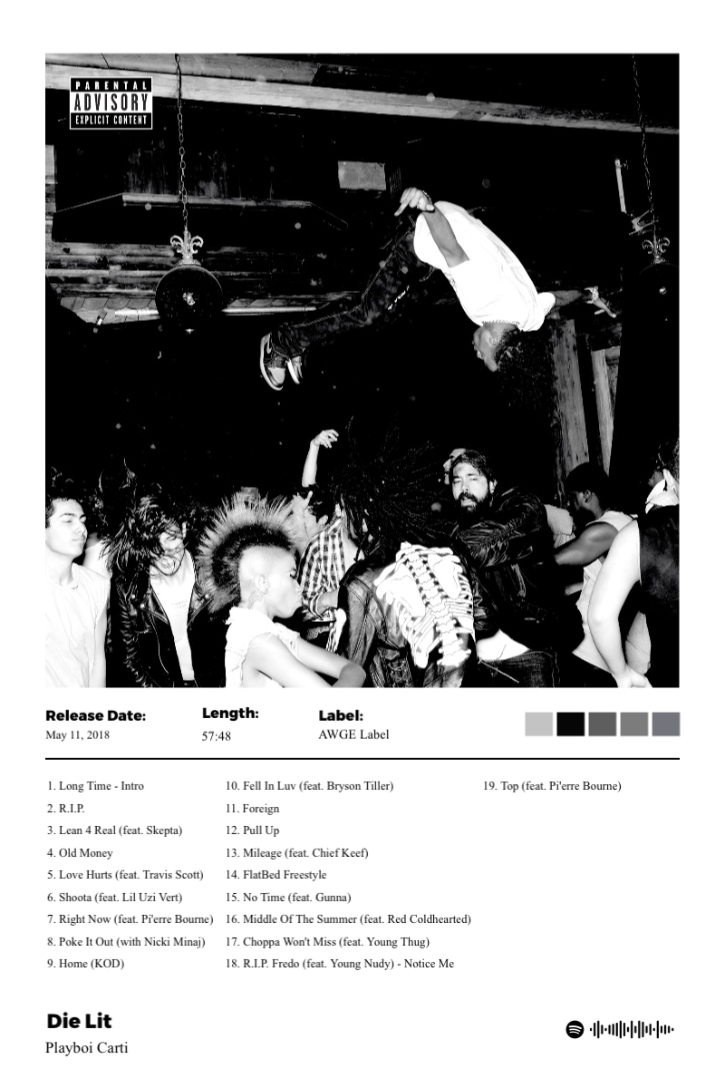 Album poster for Die Lit by Playboi Carti