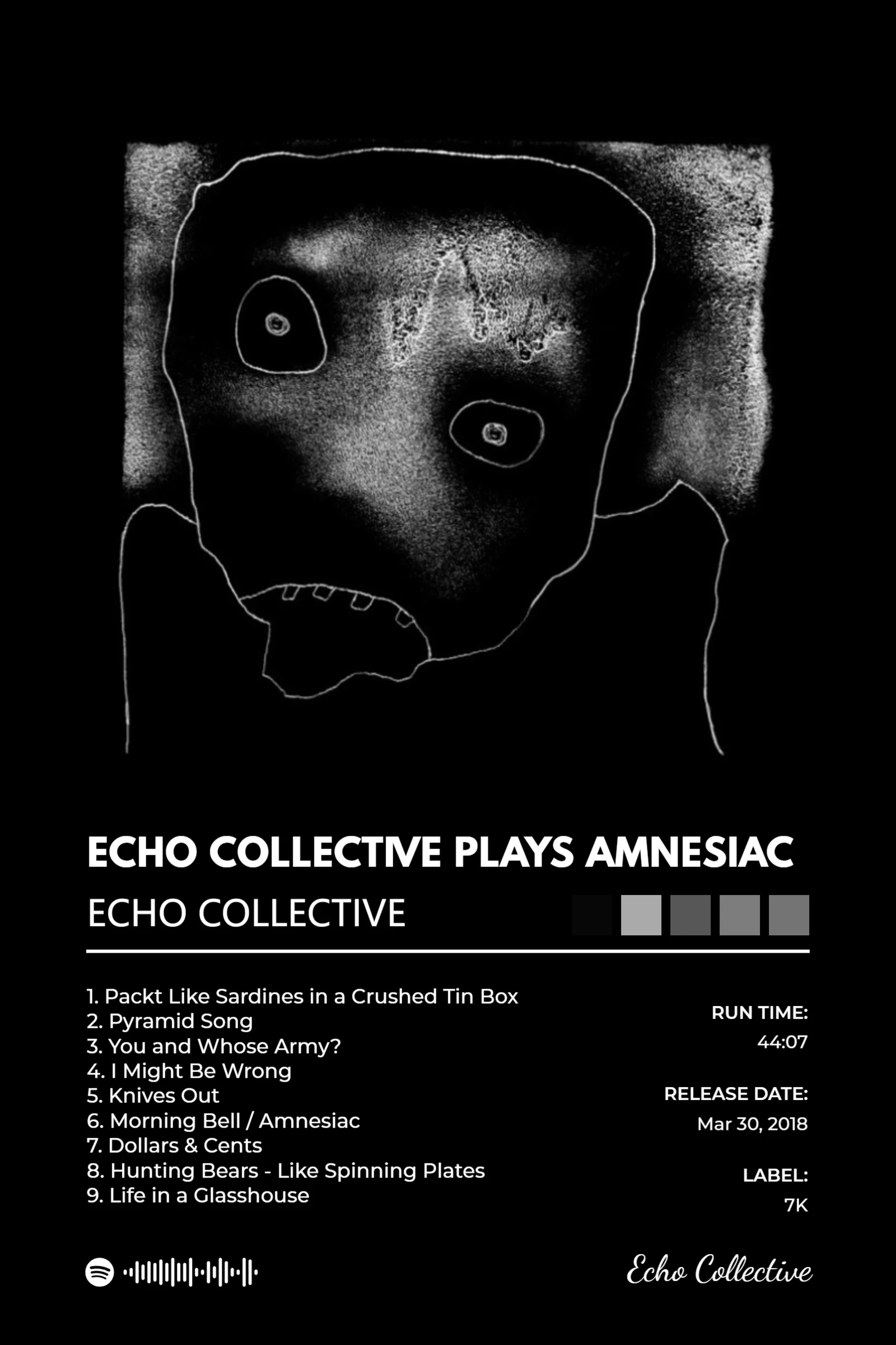 Dusty Vinyl album poster template – dark
