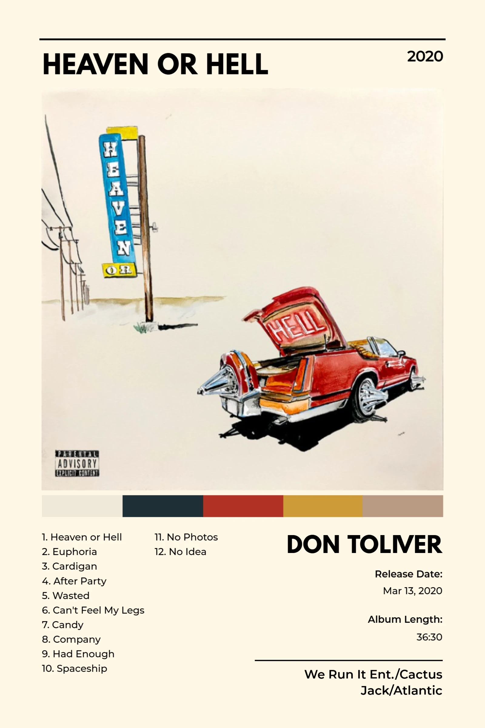 Hologram Lite album poster template – vintage