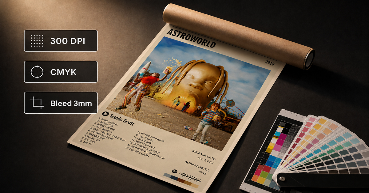 How to Export a Print-Ready Poster: DPI, CMYK, and Bleed Explained