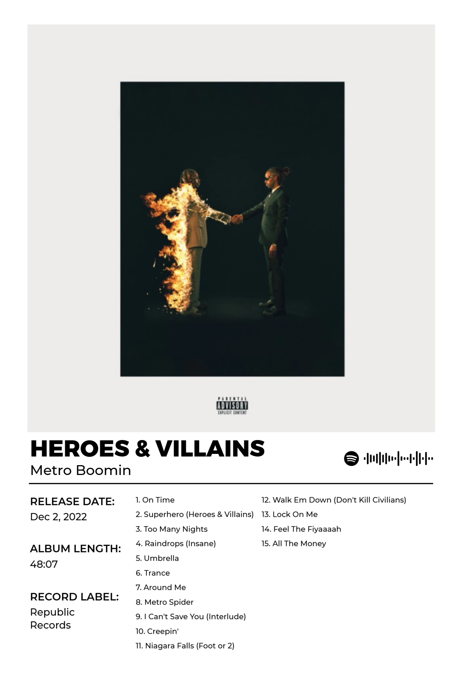 Silver Smoke album poster template – modern